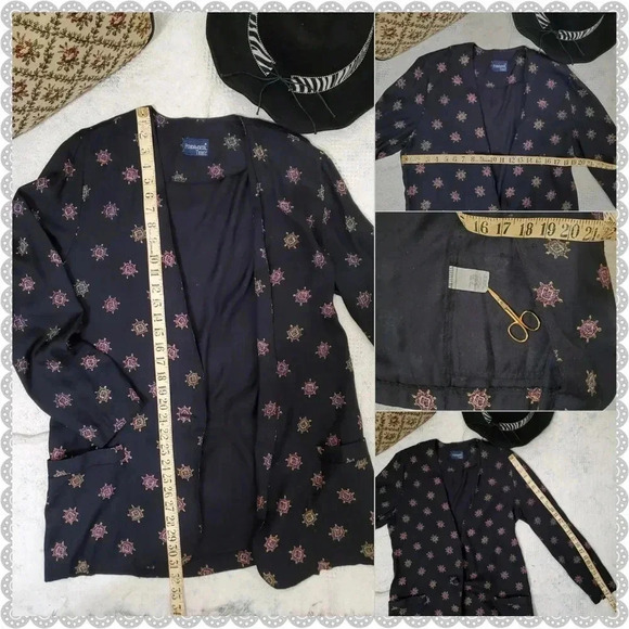 Fundamental Things | Vintage Blue Plum Boho Festival Slouchy Coverup Blazer - Picture 3 of 7